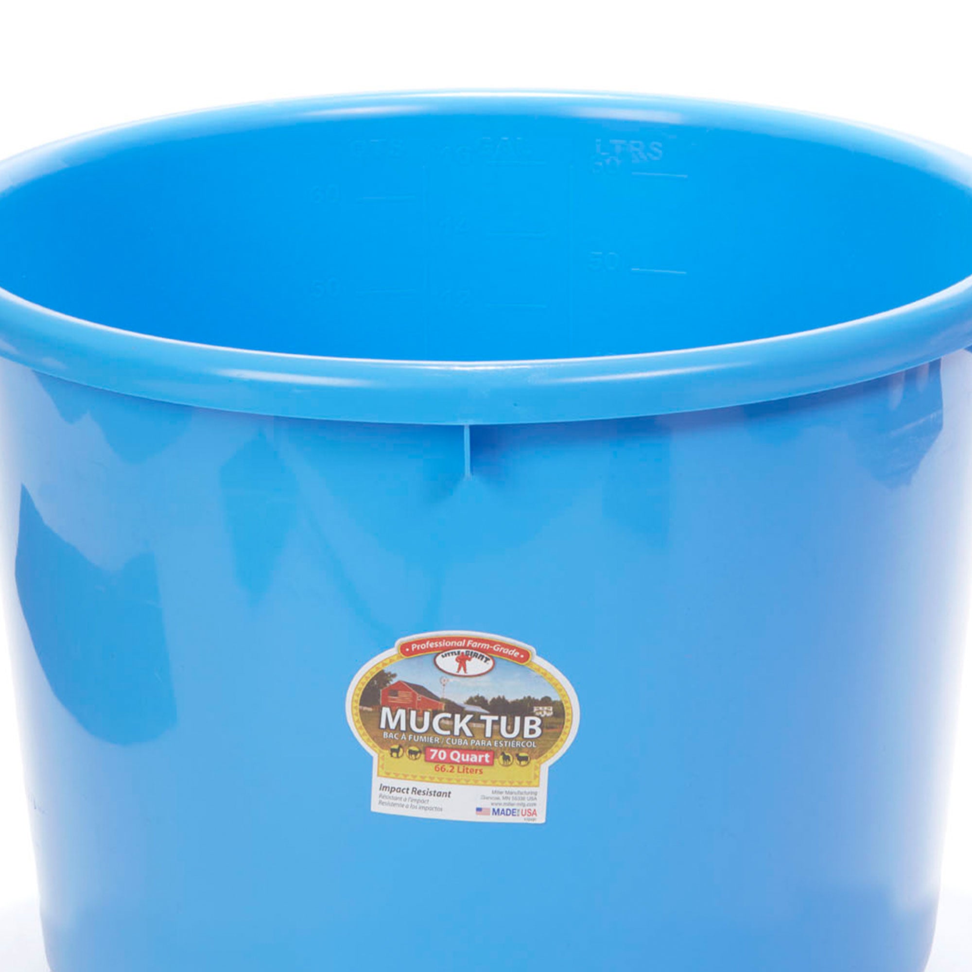 Little Giant 70 Quart Durable and Versatile Utility Muck Tub w/Handles, Berry - VMInnovations
