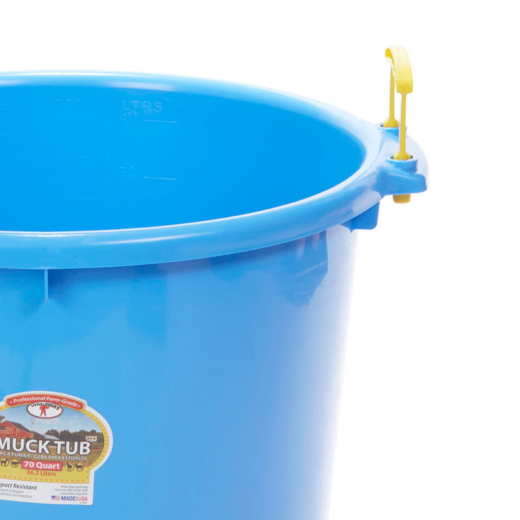 Little Giant 70 Quart Durable and Versatile Utility Muck Tub w/Handles, Berry - VMInnovations