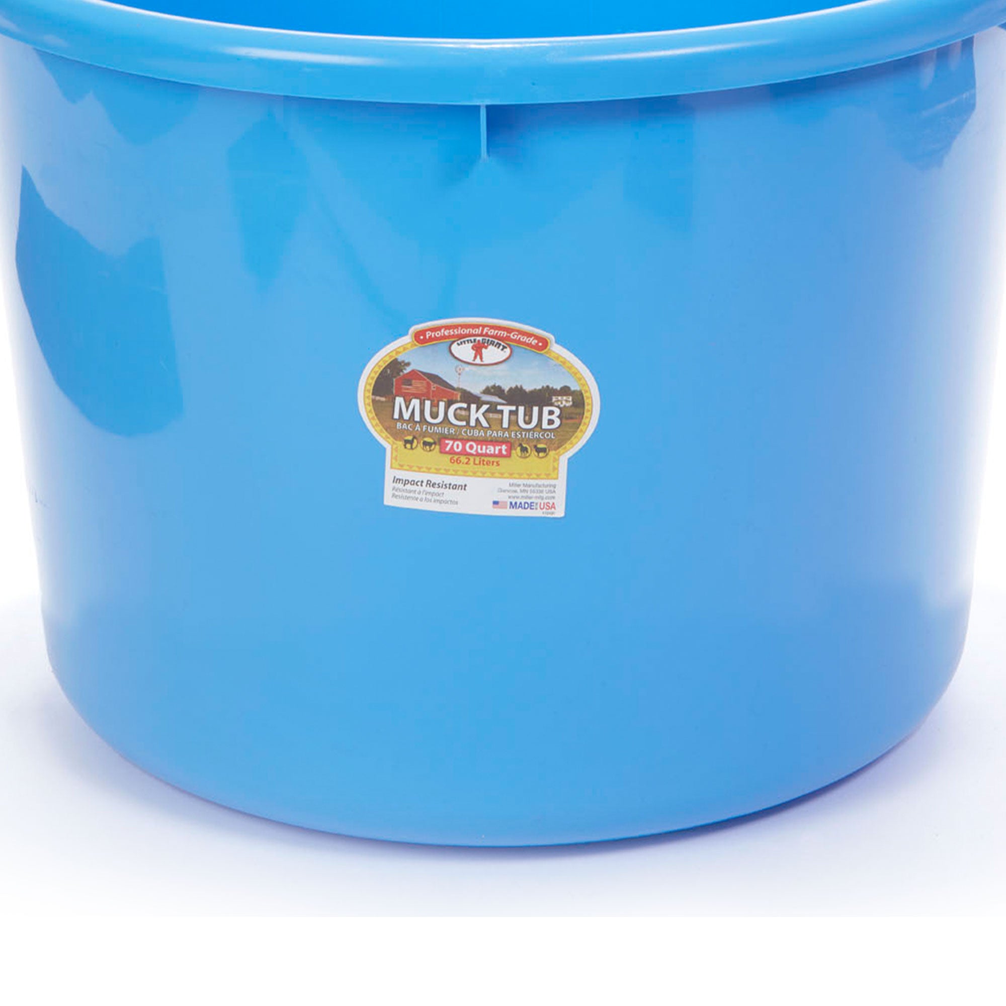 Little Giant 70 Quart Durable and Versatile Utility Muck Tub w/Handles, Berry - VMInnovations