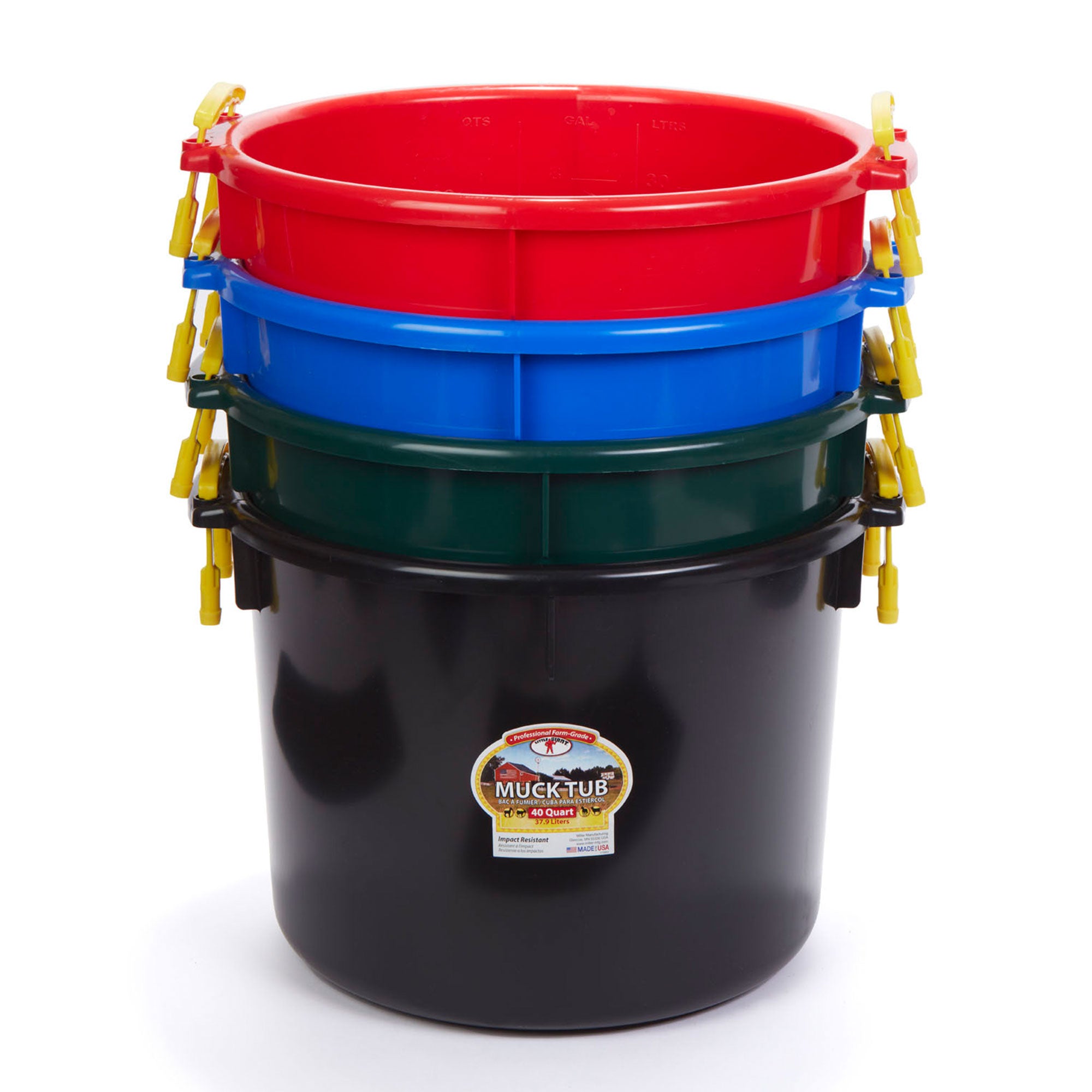 Little Giant 40 Quart Durable and Versatile Utility Muck Tub w/Handles, Blue - VMInnovations