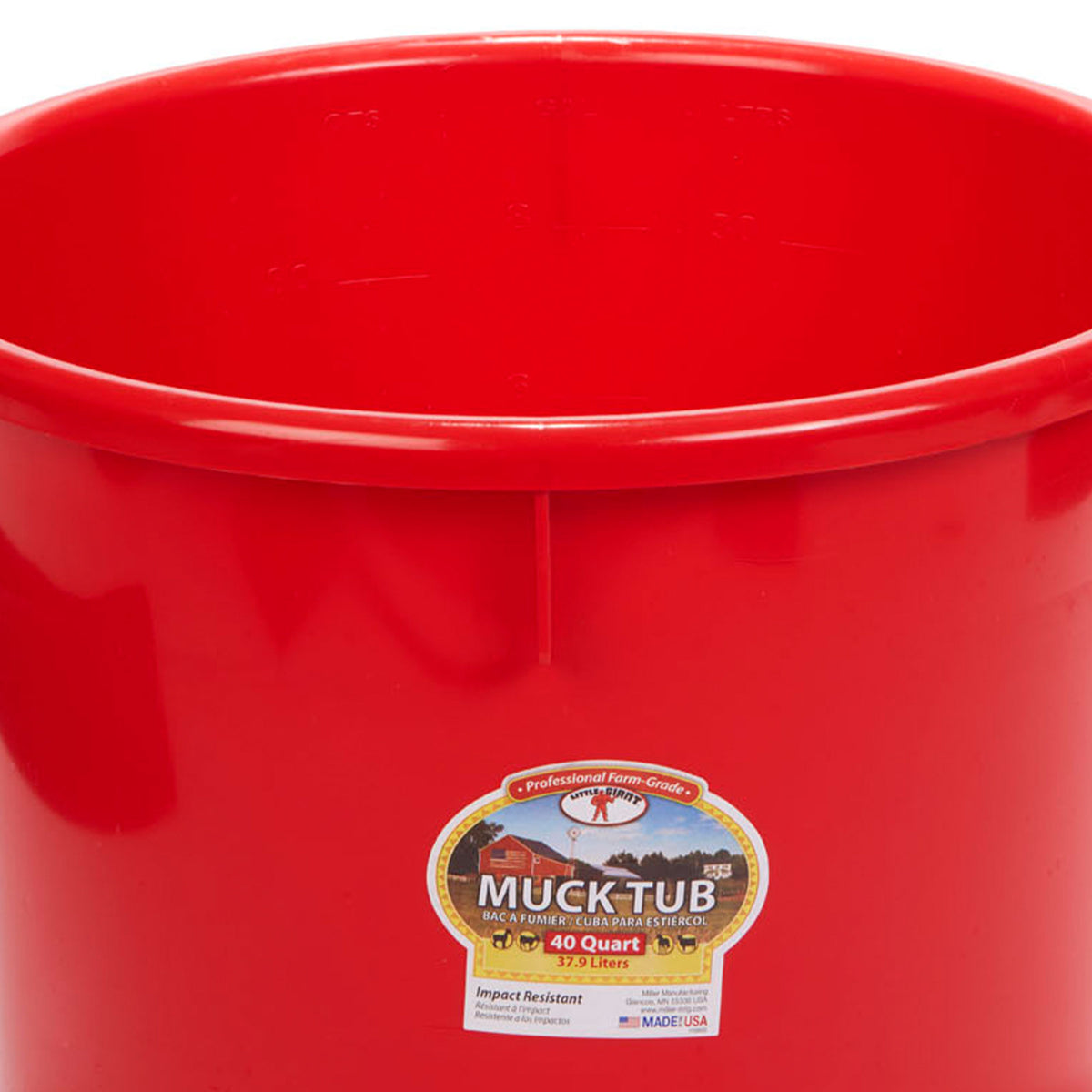 Little Giant 40qt Durable & Versatile Utility Muck Tub w/Handles, Red (Open Box) - VMInnovations