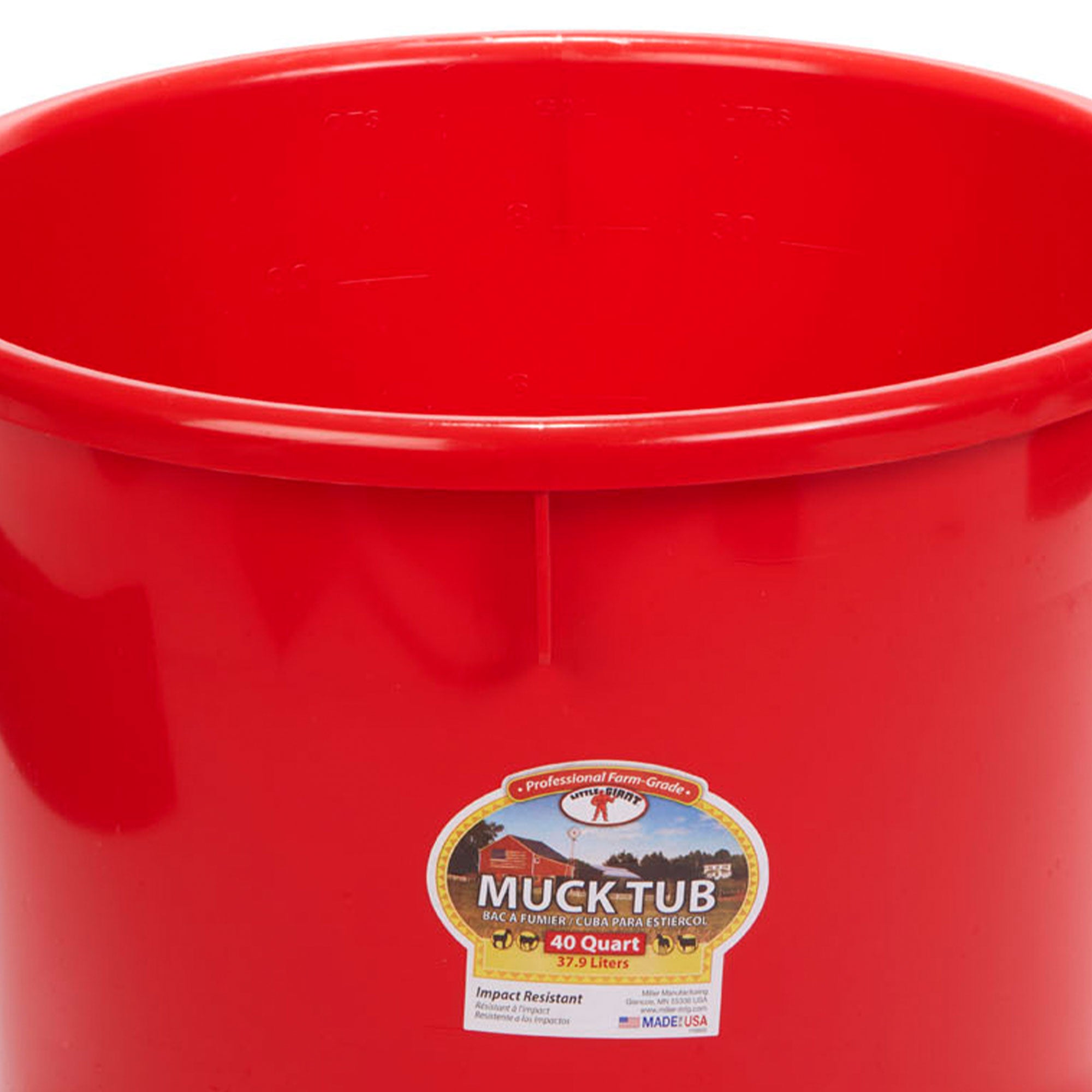 Little Giant 40qt Durable & Versatile Utility Muck Tub w/Handles, Red (Open Box) - VMInnovations