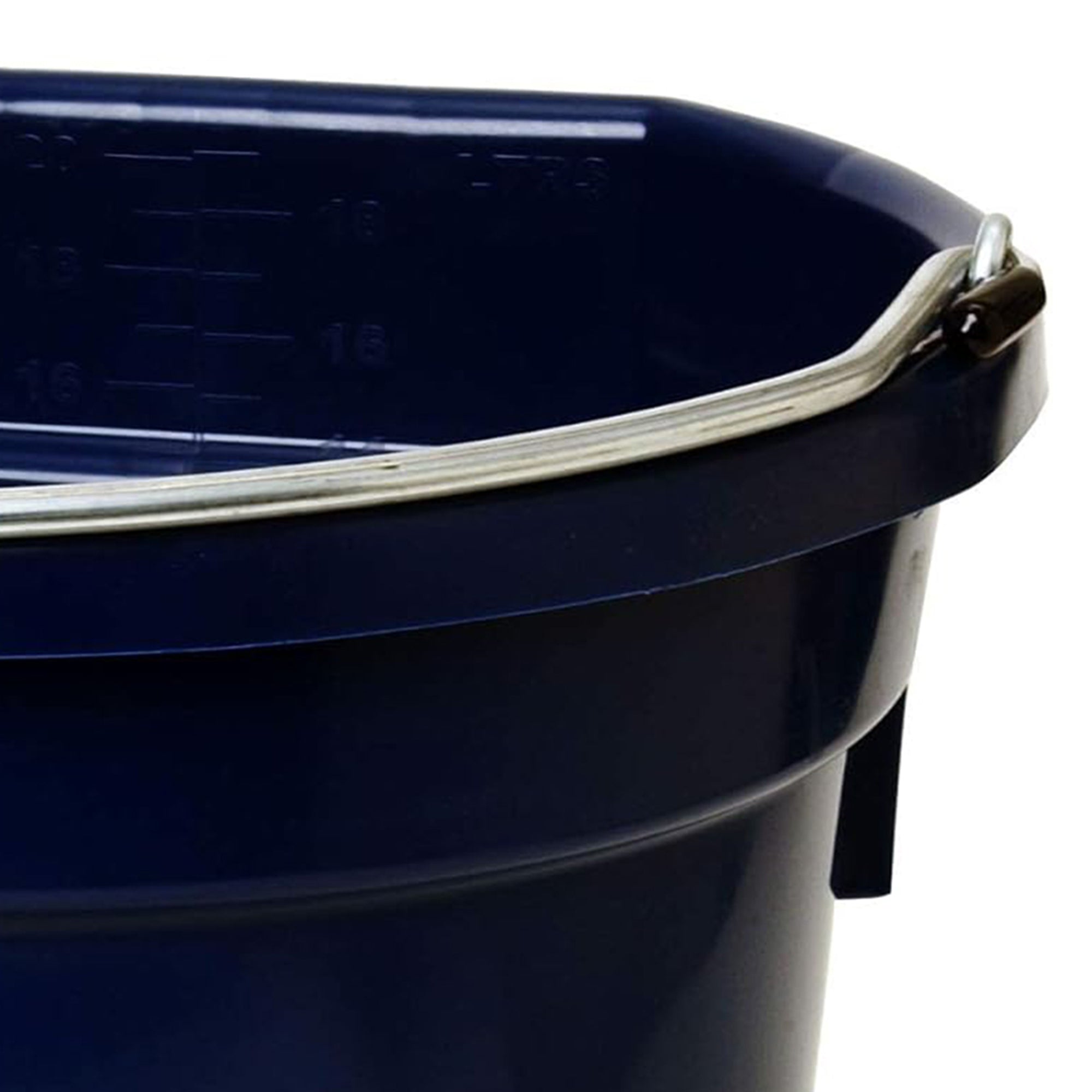 Little Giant Flat Back Plastic Animal Feed Bucket, Metal Handle, 20 Qt, Navy - VMInnovations