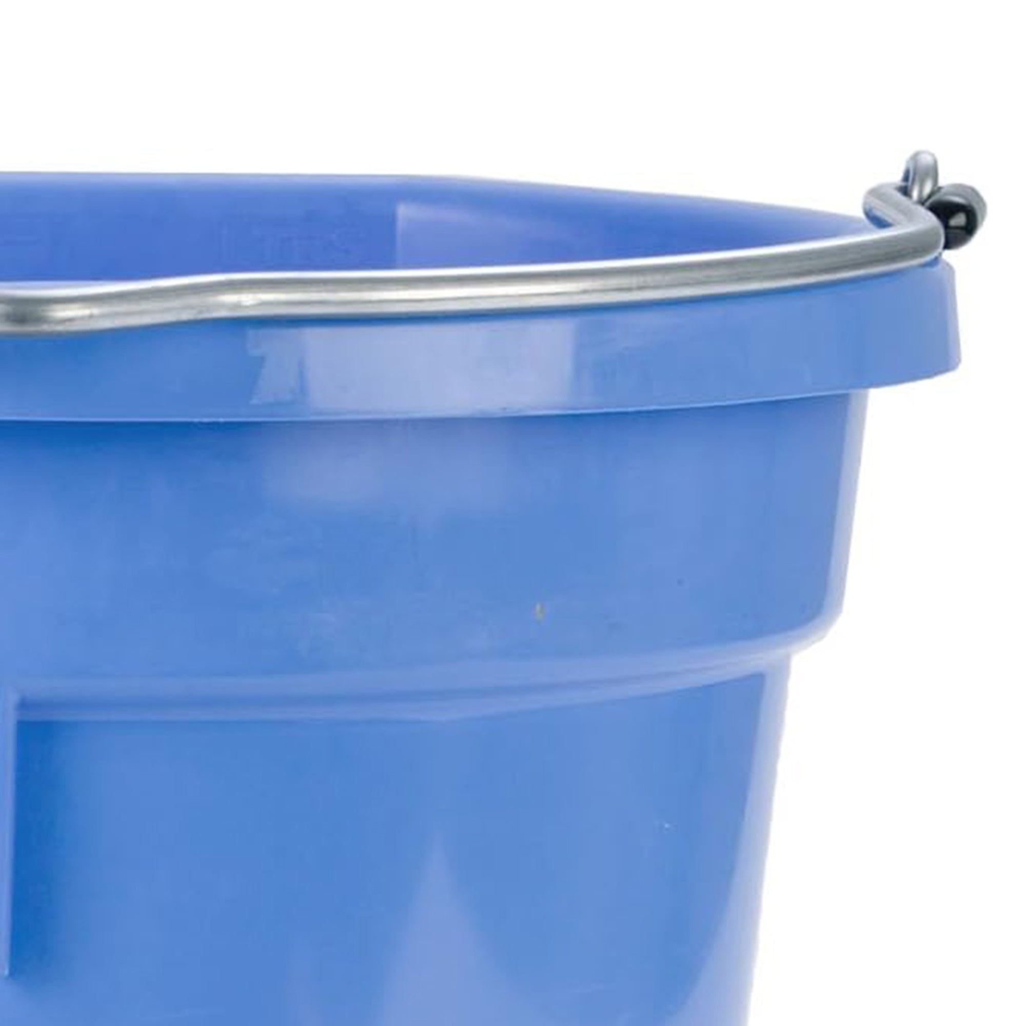 Little Giant Flat Back Plastic Animal Feed Bucket, Handle, 20 Qt, Berry BLue - VMInnovations