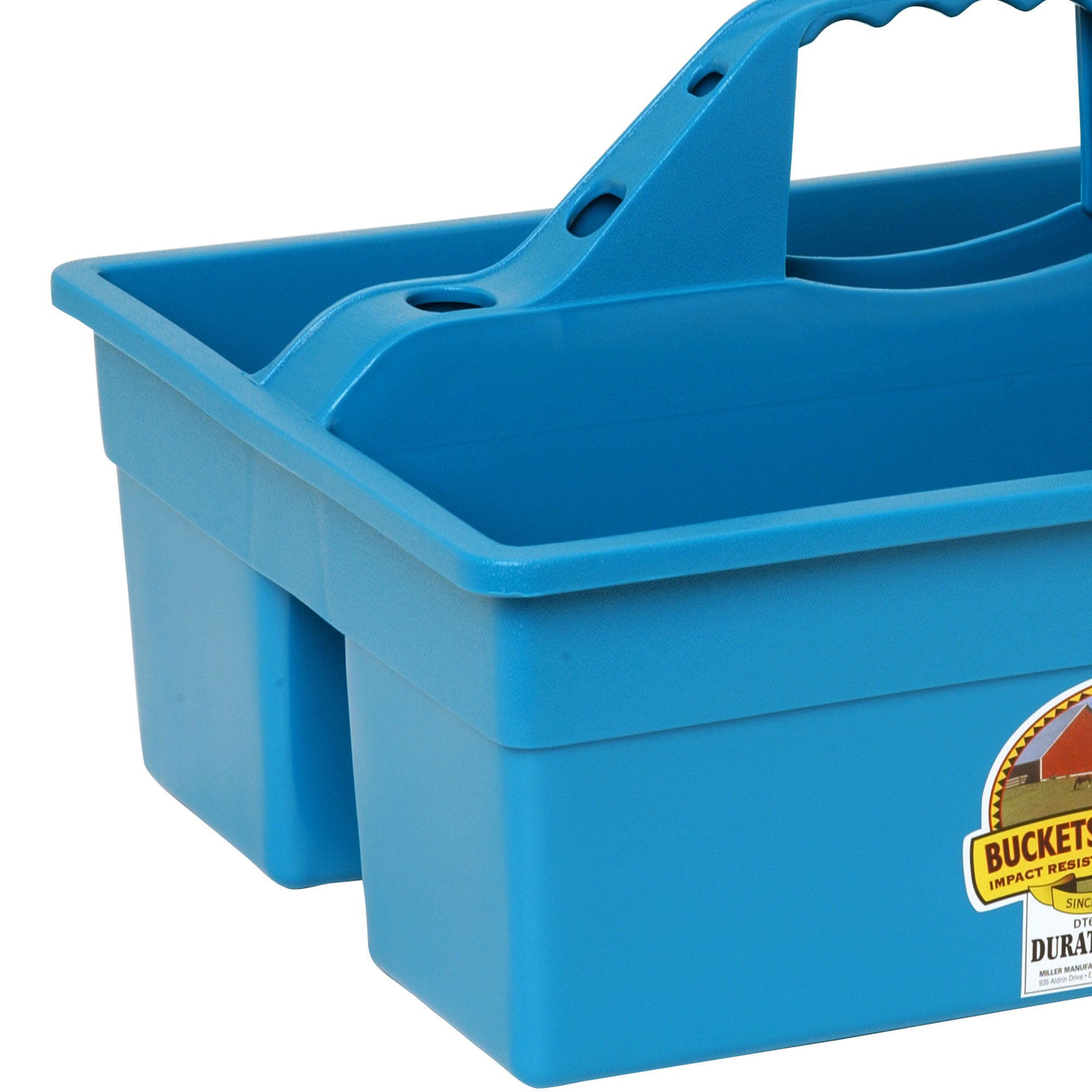 Little Giant DuraTote Plastic Box Organizer w/2 Compartments & Grip Handle, Teal - VMInnovations