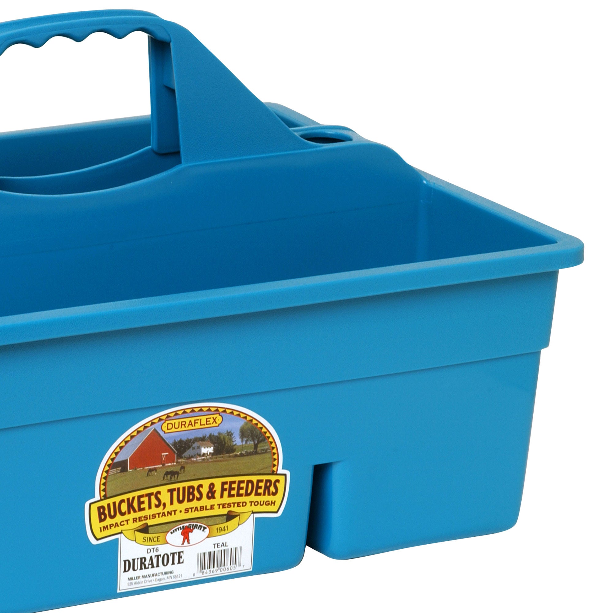 Little Giant DuraTote Plastic Box Organizer w/2 Compartments & Grip Handle, Teal - VMInnovations