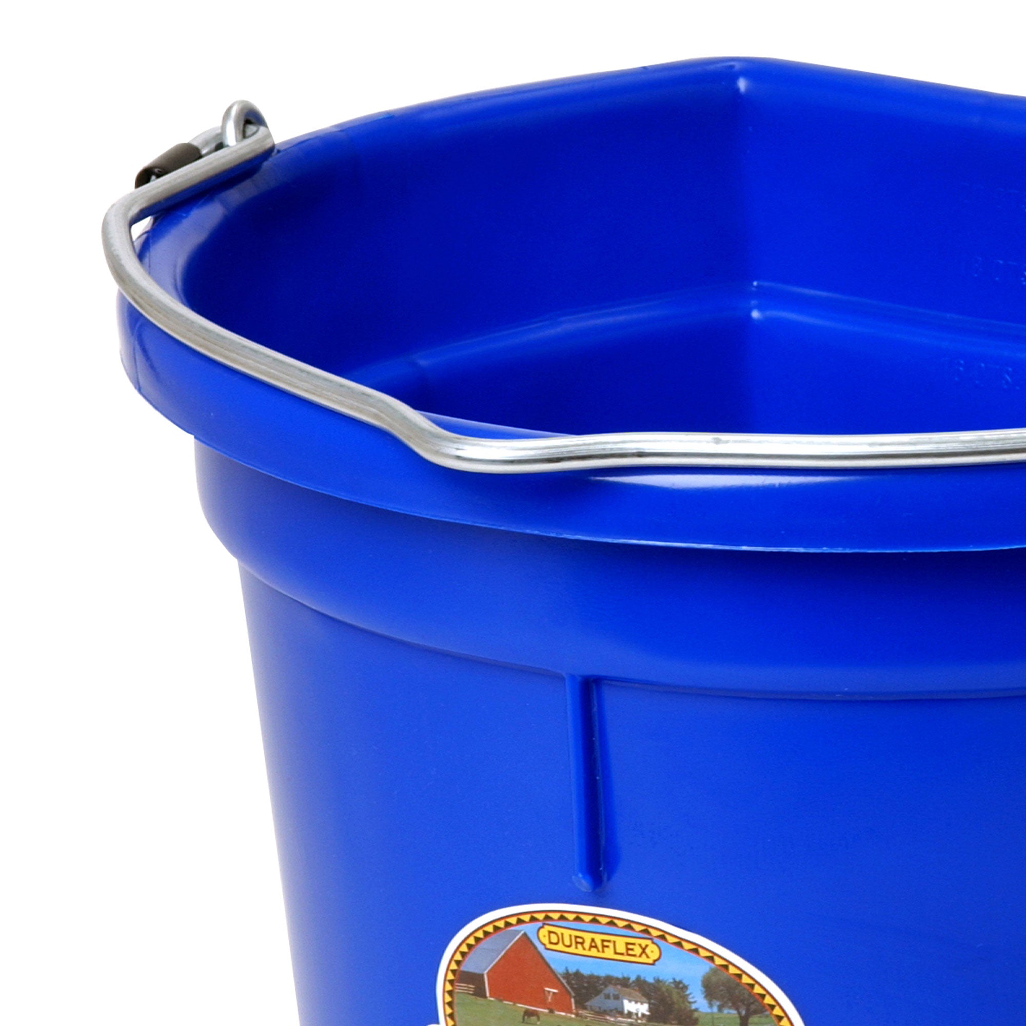 Little Giant Heavy Duty 22 Quart Flat Back Plastic Bucket w/ Metal Handle, Blue - VMInnovations