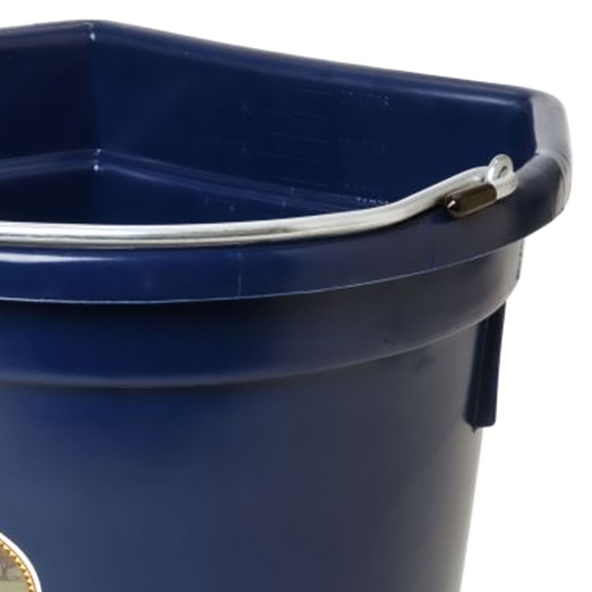 Little Giant Heavy Duty 22 Quart Flat Back Plastic Bucket w/ Metal Handle, Navy - VMInnovations