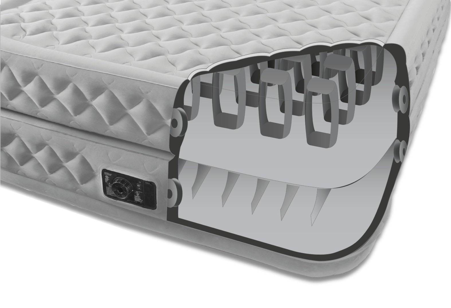 INTEX Twin Supreme Air Flow Bed Raised Airbed Mattress & Pump (Open Box)