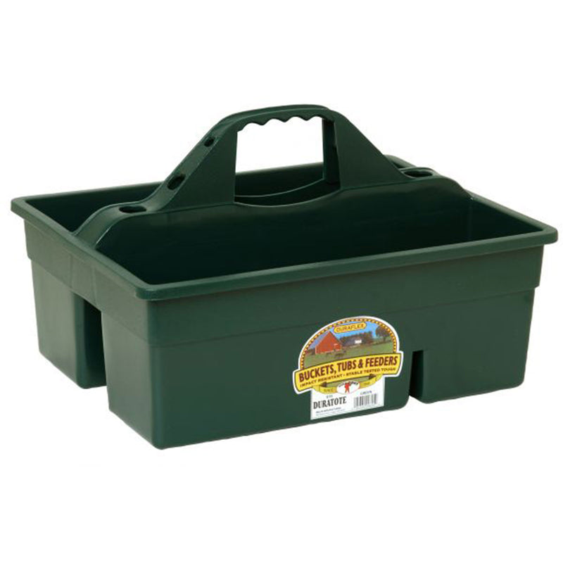 Little Giant DuraTote Plastic Box Organizer w/2 Compartment & Grip Handle, Green