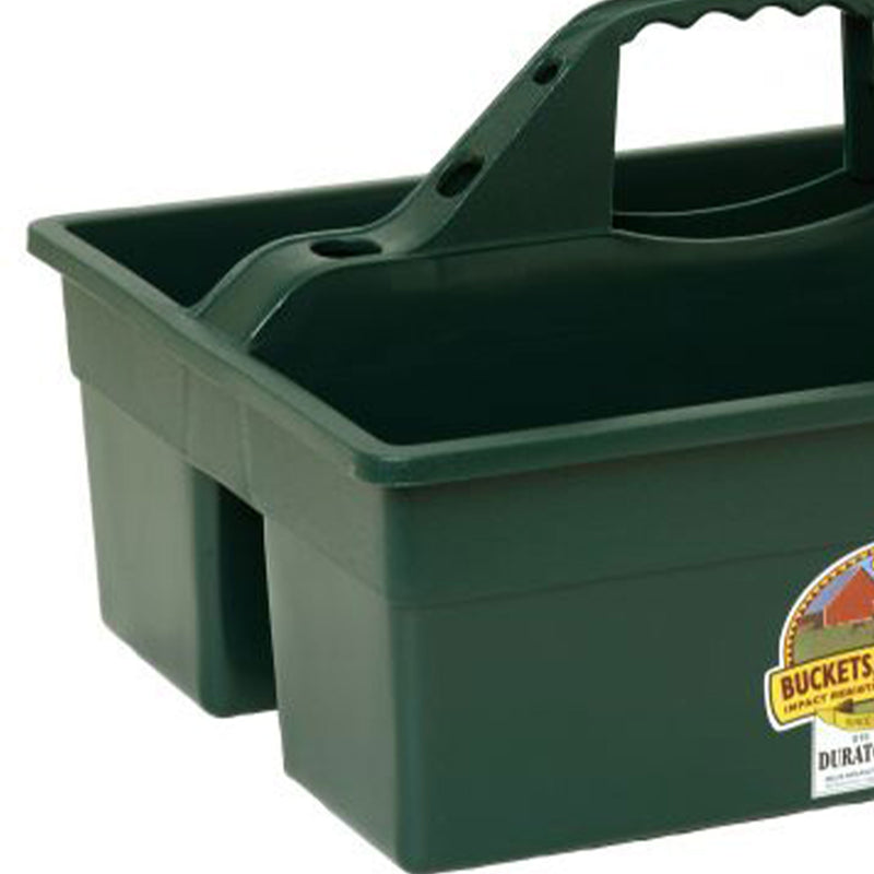 Little Giant DuraTote Plastic Box Organizer w/2 Compartment & Grip Handle, Green