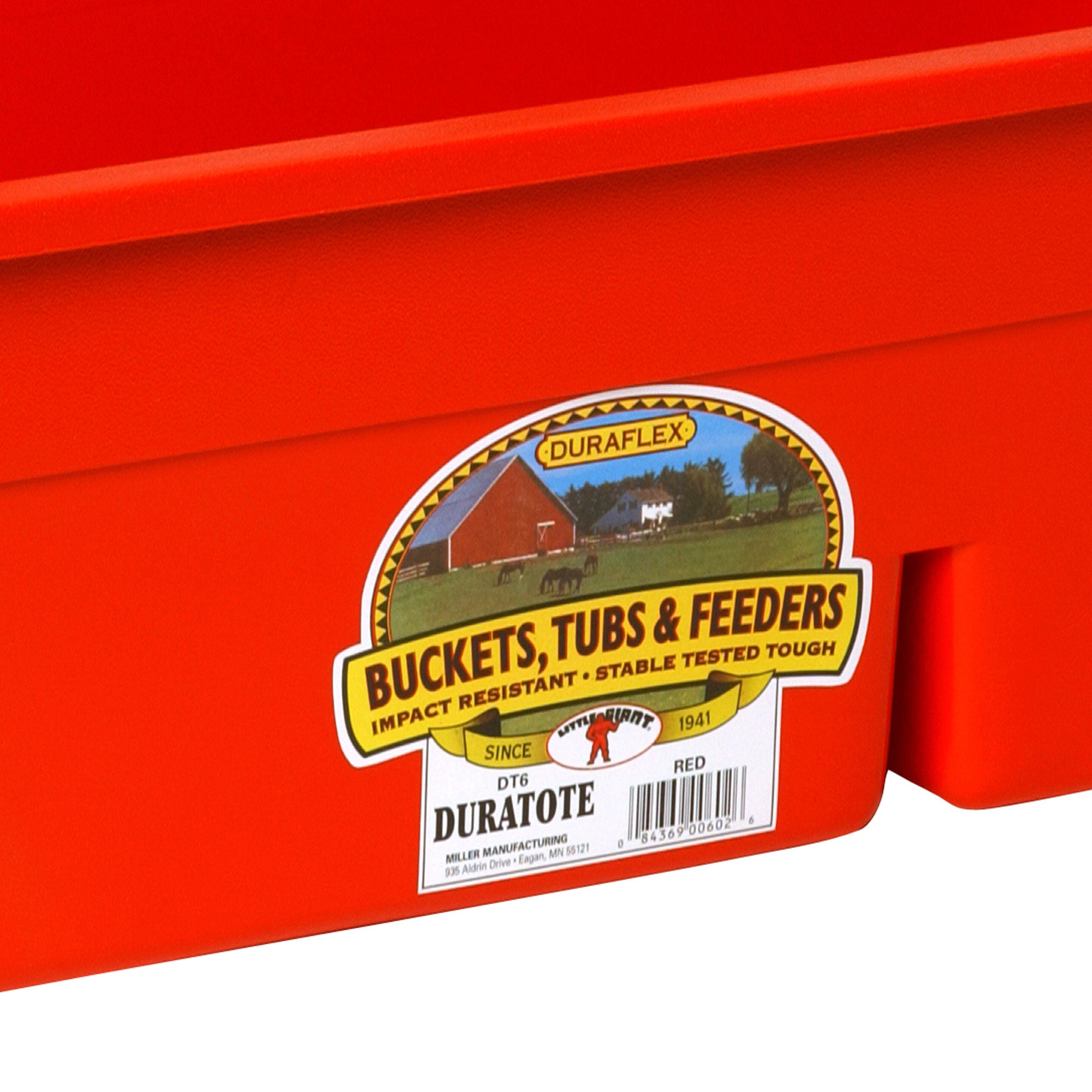 Little Giant DuraTote Plastic Box Organizer w/2 Compartments & Grip Handle, Red - VMInnovations