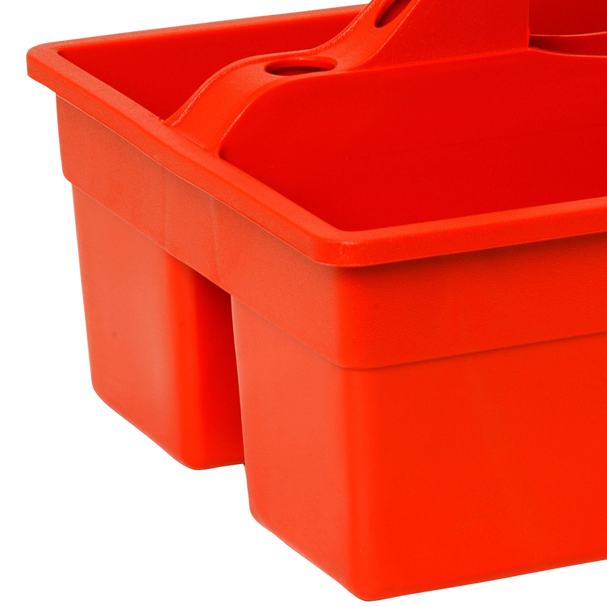 Little Giant DuraTote Plastic Box Organizer w/2 Compartments & Grip Handle, Red - VMInnovations