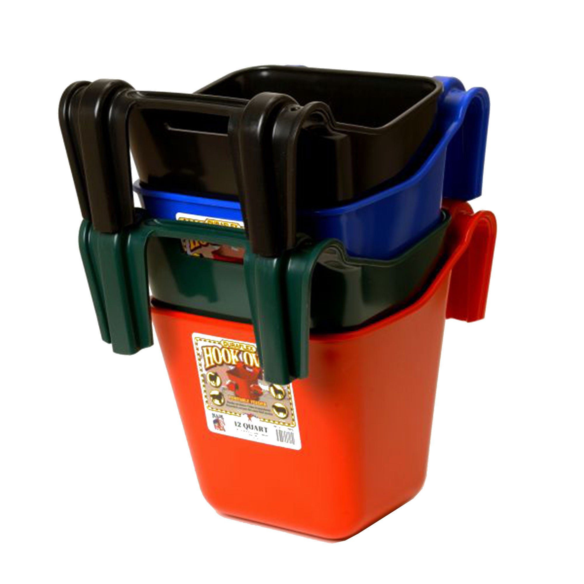 Little Giant 12 Quart Mountable Livestock & Pet Hook Over Bucket Feeder, Red - VMInnovations
