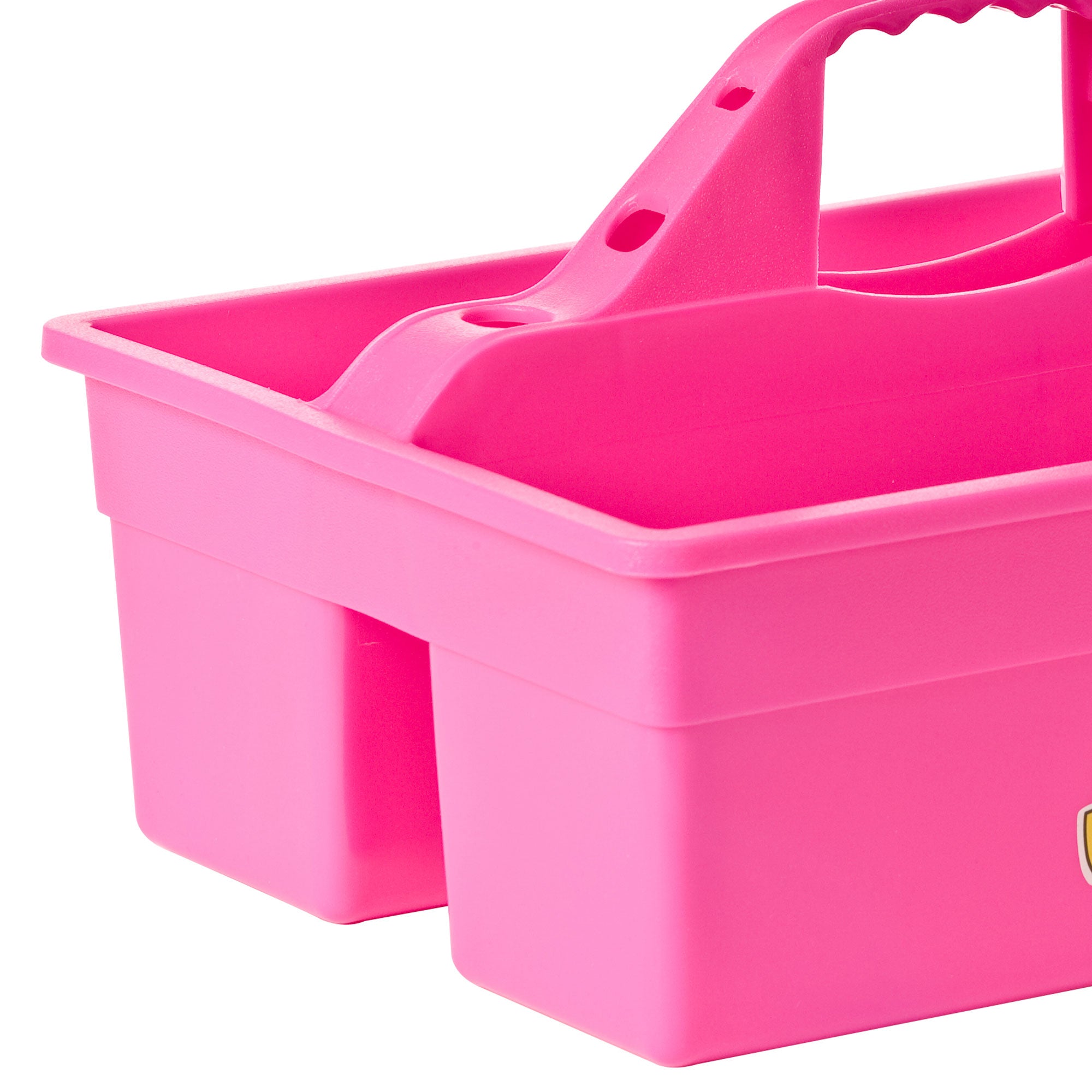 Little Giant DuraTote Plastic Box Organizer w/2 Compartments & Grip Handle, Pink - VMInnovations