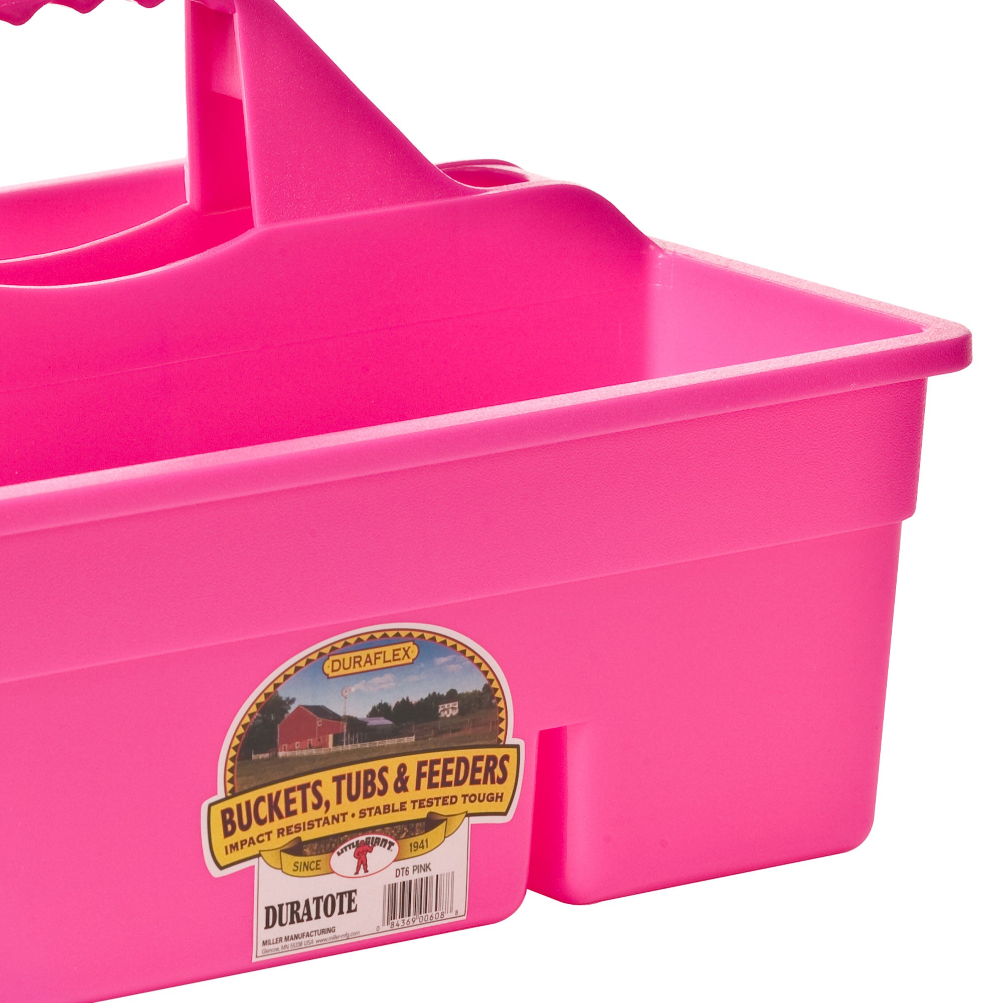 Little Giant DuraTote Plastic Box Organizer w/2 Compartments & Grip Handle, Pink - VMInnovations