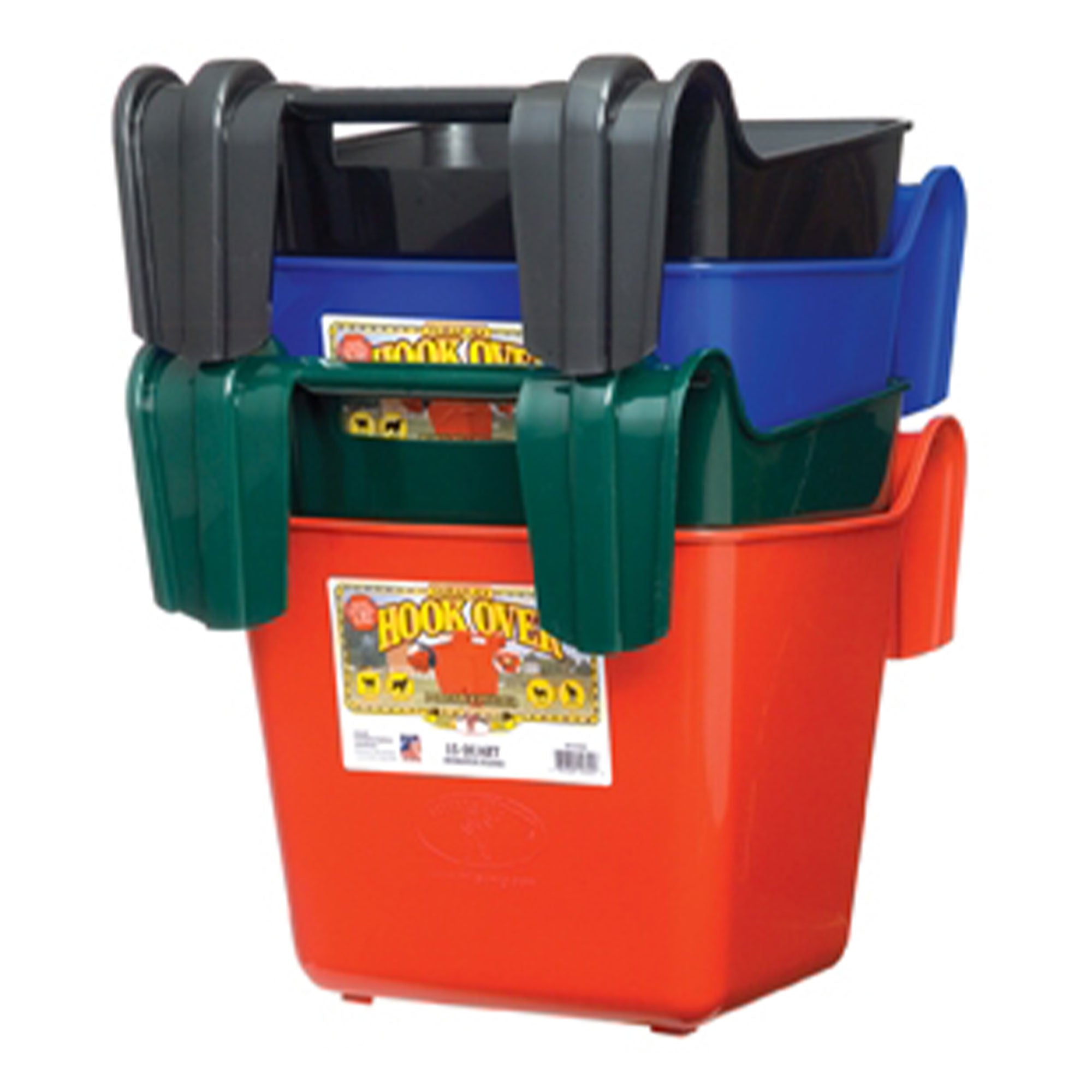 Little Giant 15 Quart Mountable Livestock & Pet Hook Over Bucket Feeder, Blue - VMInnovations