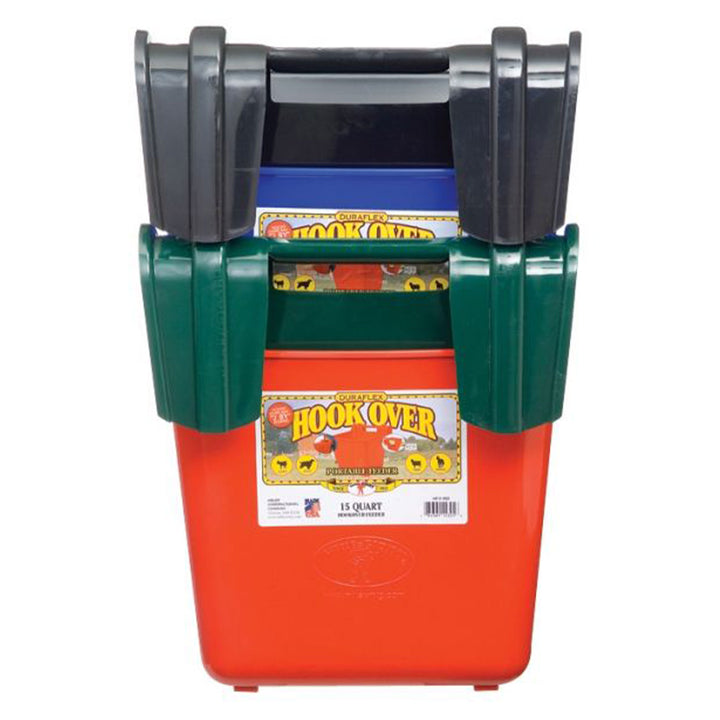 Little Giant 15 Quart Mountable Livestock & Pet Hook Over Bucket Feeder, Blue - VMInnovations