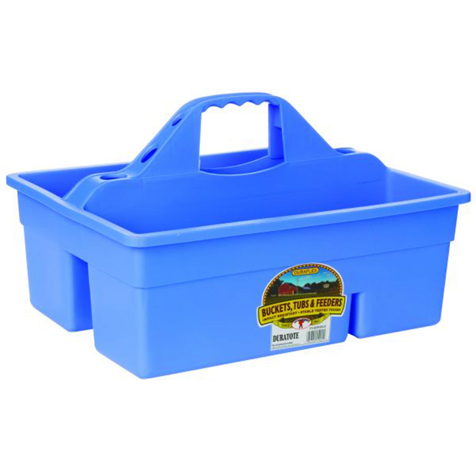 Little Giant DuraTote Plastic Box Organizer w/2 Compartment & Grip Handle, Berry - VMInnovations
