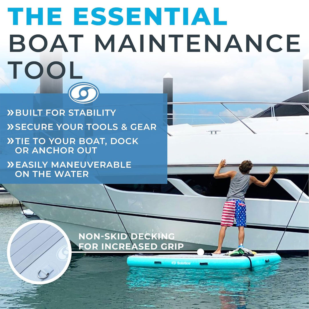 Solstice Original Inflatable LUXE Dock Platform 8' x 5' Floating Raft Water Mat - VMInnovations