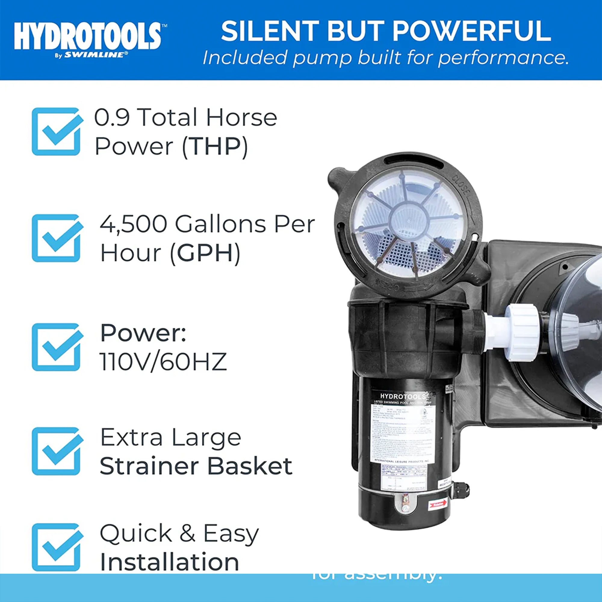 Swimline Cartridge Filter 70 Sq Ft Sure Flo AG Pool w/Pump & Cover (For Parts) - VMInnovations