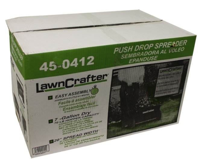 LawnCrafter by Agri-Fab 45-0412 70 Pound Push Drop Spreader Fertilizer/Seed