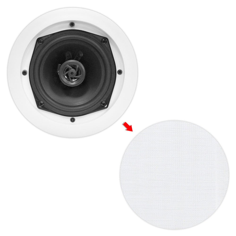 Pyle PDIC61RD 6.5'' 200W 2-Way In-Ceiling/Wall Speaker System, White (20 Pack)