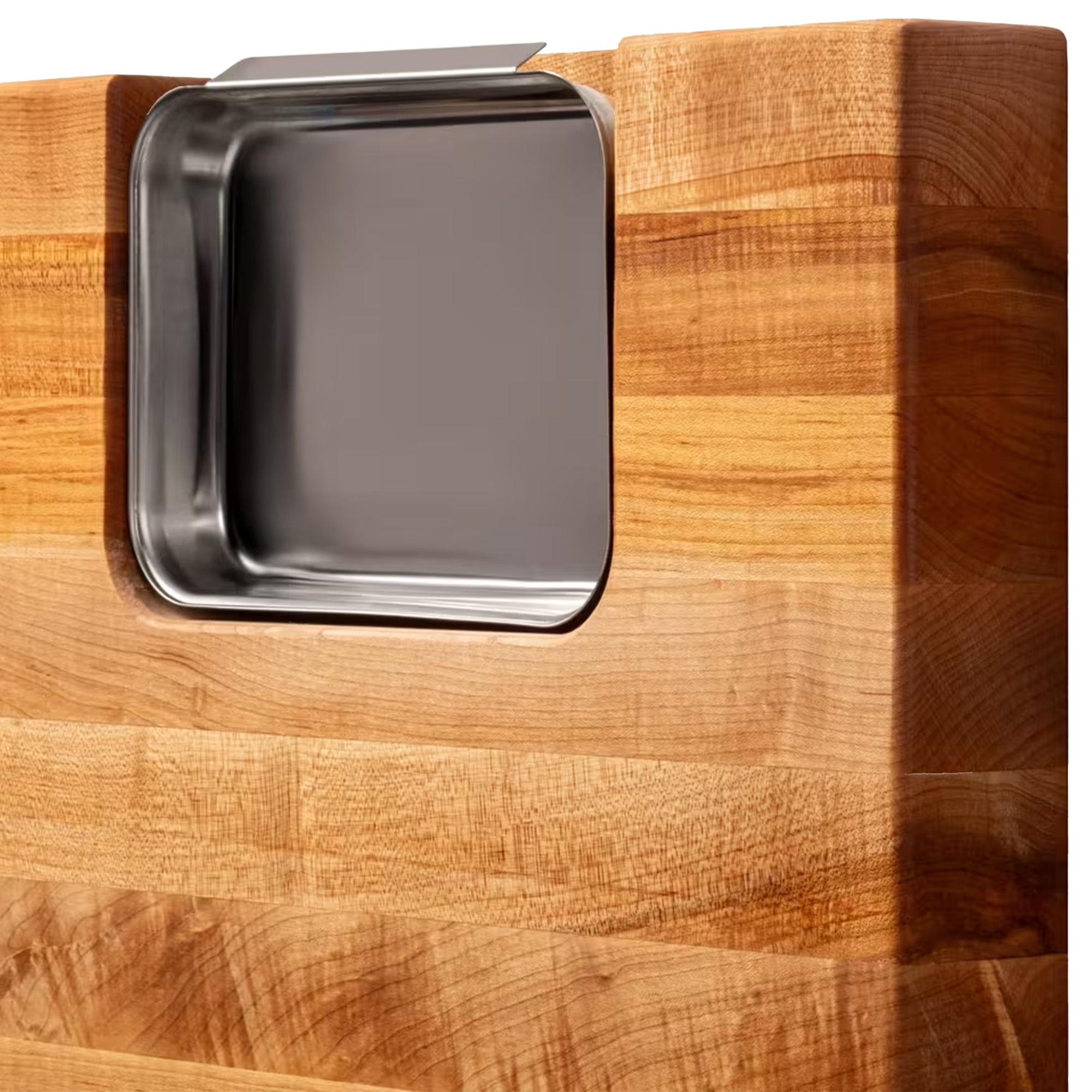 John Boos 18"x18" Reversible Wood Cutting Board with Juice Groove & Tray, Maple
