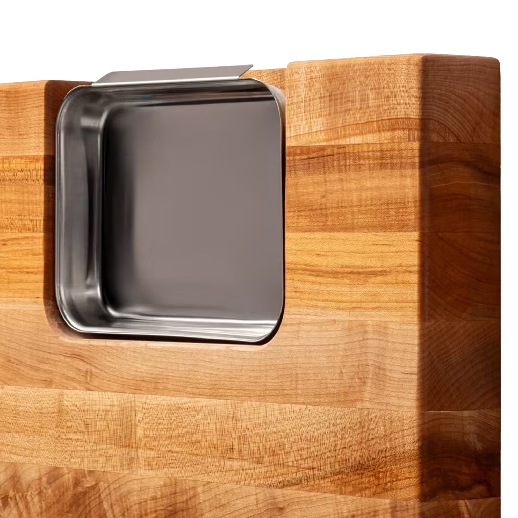 John Boos 18"x18" Reversible Wood Cutting Board with Juice Groove & Tray, Maple - VMInnovations