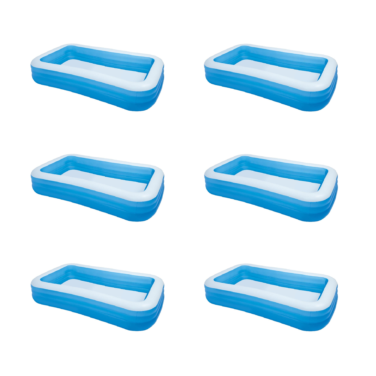 Intex Swim Center Family Backyard Inflatable Kiddie Swimming Pool (6 Pack)