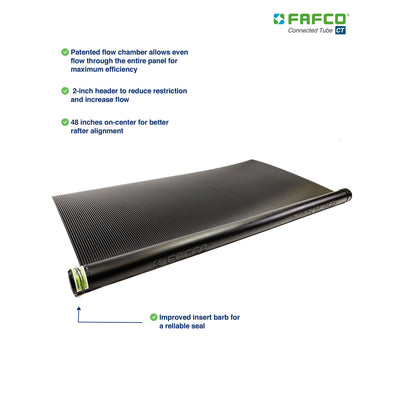 FAFCO Connected Tube 2ft x 8ft Solar Pool Heating Panel with Highest Efficiency