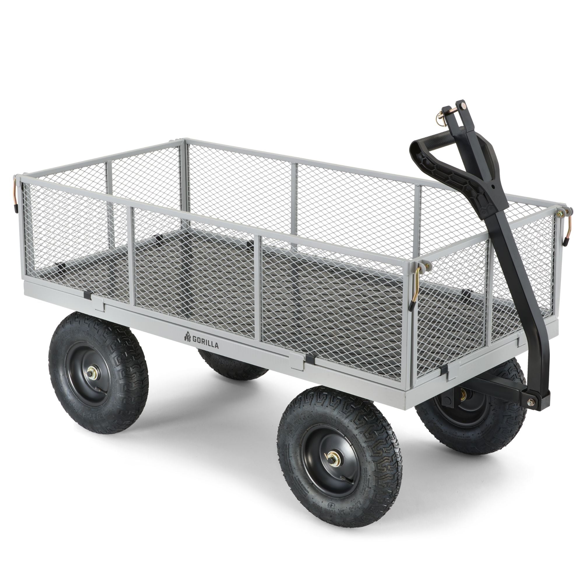 Gorilla Cart 1000 Pound Capacity Heavy Duty Steel Mesh Utility Wagon Cart, Gray