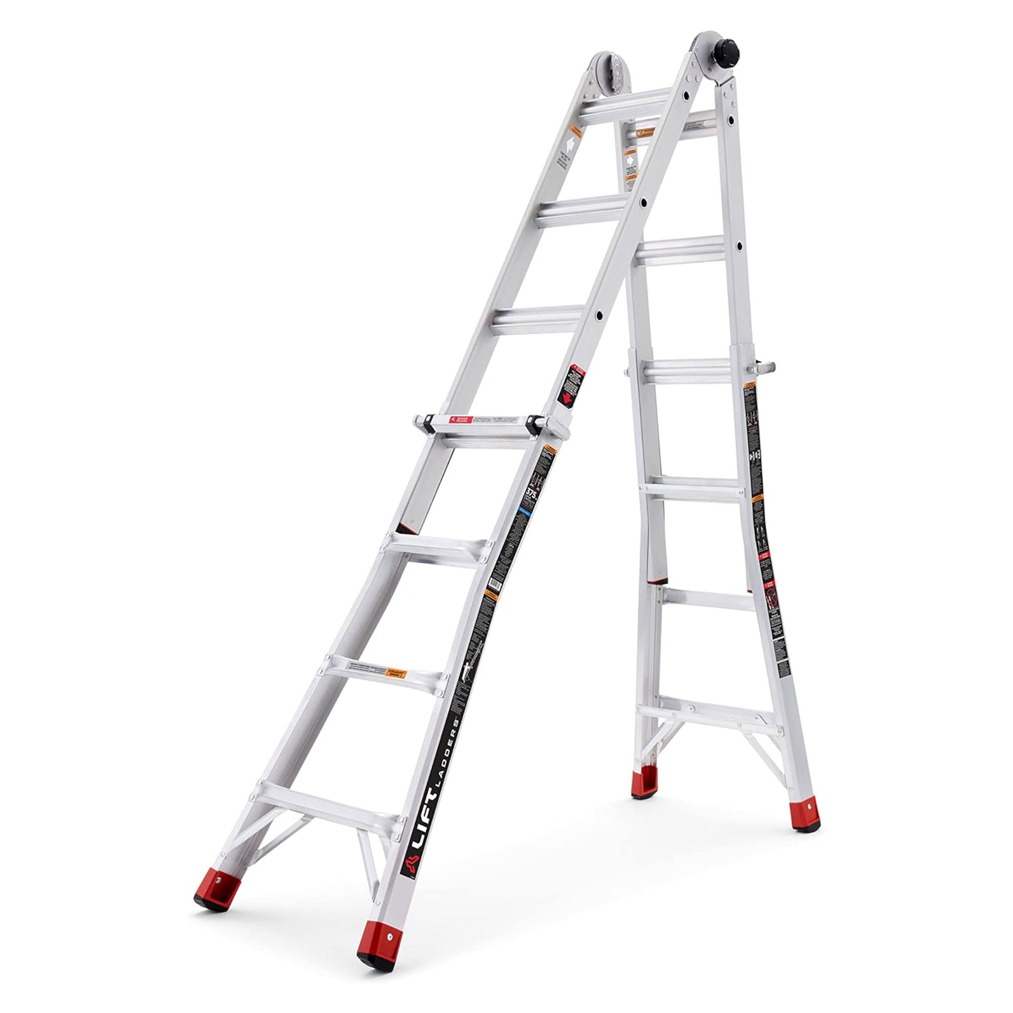 Lift Ladders 18ft Reach 5 in 1 Multi Position Aluminum Step Ladder (Open Box) - VMInnovations