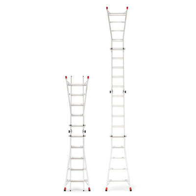 Lift Ladders 22 Foot Reach 5 in 1 Multi Position Aluminum Step Ladder, Silver