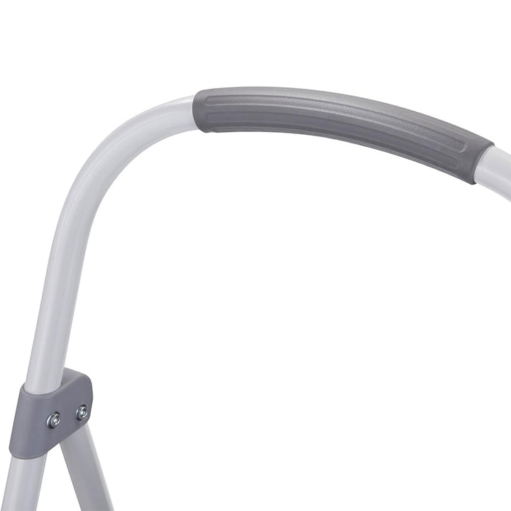 Rubbermaid 3 Step Folding Ladder, Steel Foldable Step Stool w/ Hand Grip, White - VMInnovations