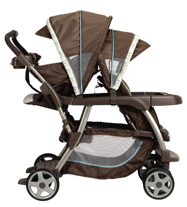 Graco Ready2Grow LX Stand & Ride Duo Double Baby Stoller - Oasis