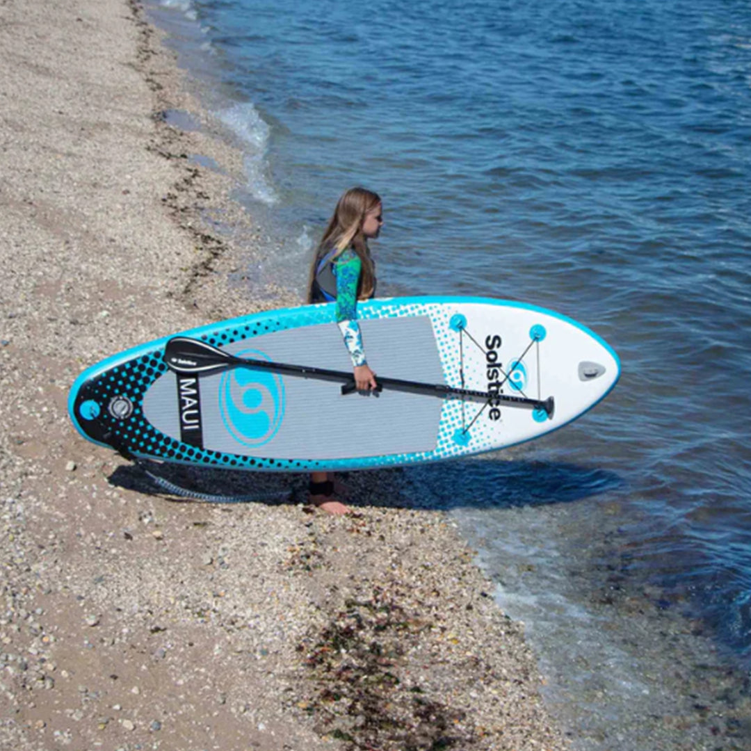 Solstice Maui 8-Foot Youth Stand Up Paddle Board Inflatable SUP Raft Set, Blue - VMInnovations