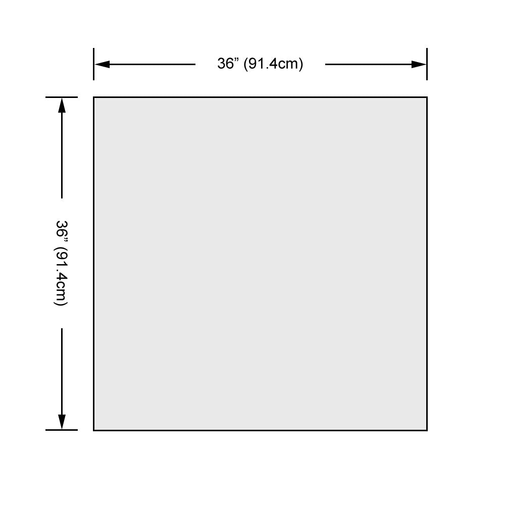 Dulles Glass 36 Inch Square Flat Polish Edge 1/4 Inch Glass Table Top (Open Box)