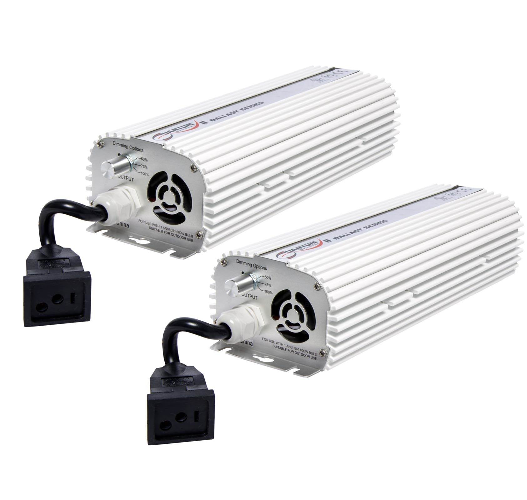 Quantum QT600 600 Watt HPS & MH Dimmable Digital Grow Light Lamp Ballast, 2 Pack - VMInnovations