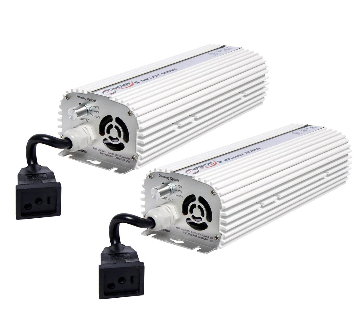 Quantum QT600 600 Watt HPS & MH Dimmable Digital Grow Light Lamp Ballast, 2 Pack
