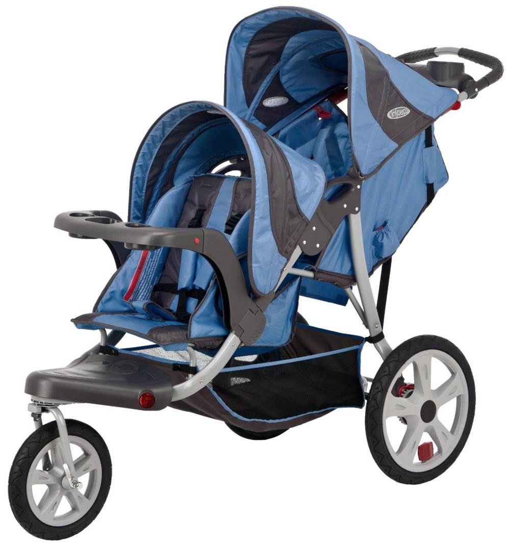 InSTEP Safari Inline Twin Swivel Double Baby Jogging Stroller | AR224 - OPEN BOX