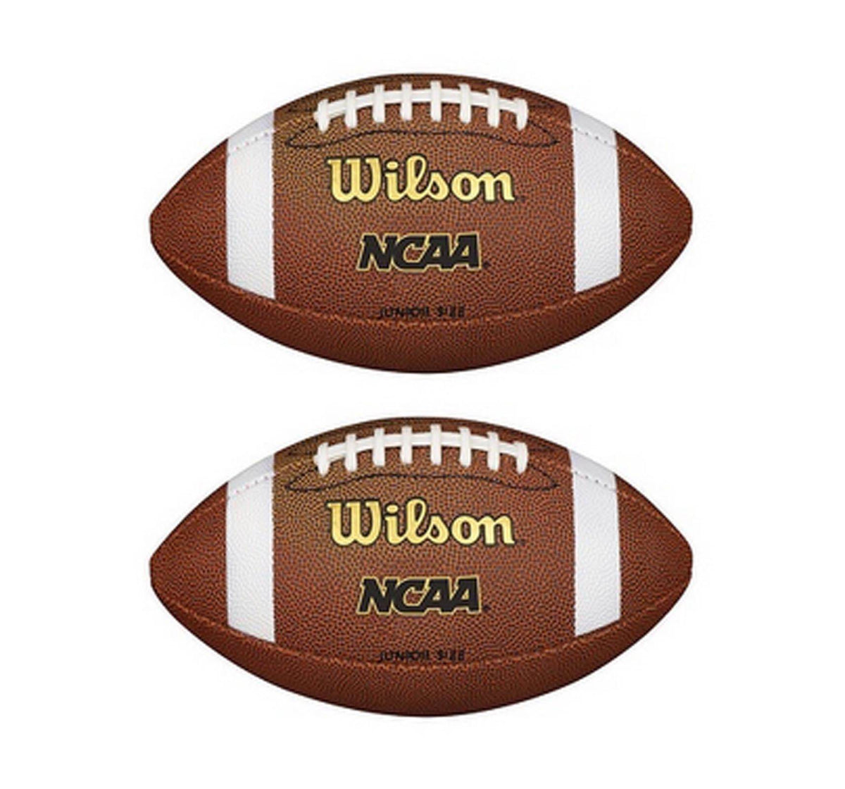 Wilson NCAA Composite Leather Junior Size American Football (2 Pack) | WTF1663X