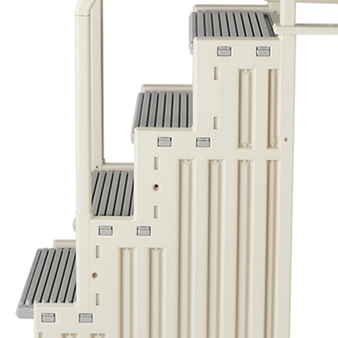 Confer Plastics In-Pool 4 Step Ladder, Above Ground Swimming Pool Stairs, Gray - VMInnovations