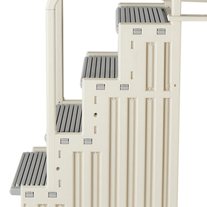 Confer Plastics In-Pool 4 Step Ladder, Above Ground Swimming Pool Stairs, Gray - VMInnovations