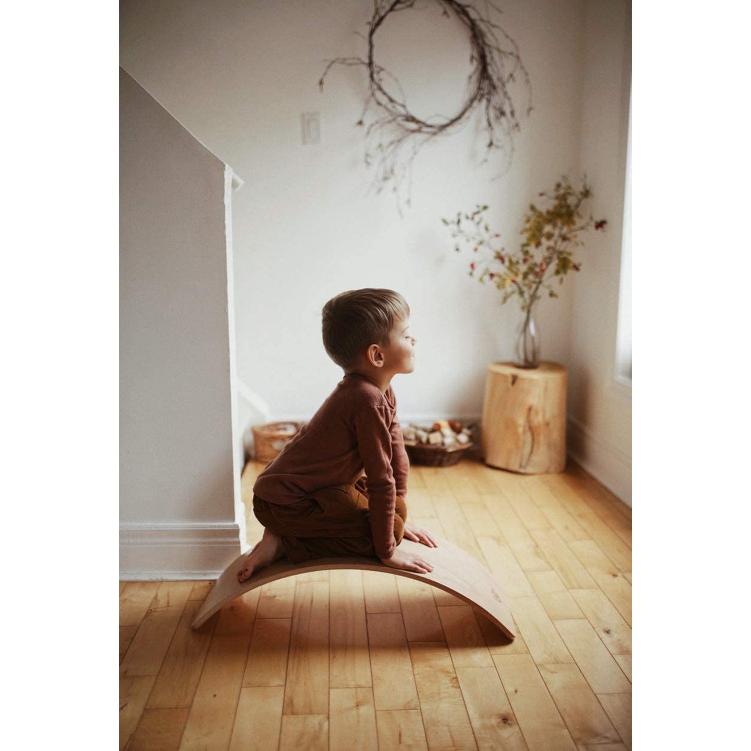 Kinderfeets Bamboo Balance Board Disk & Beechwood Rocking Curved Balance Board