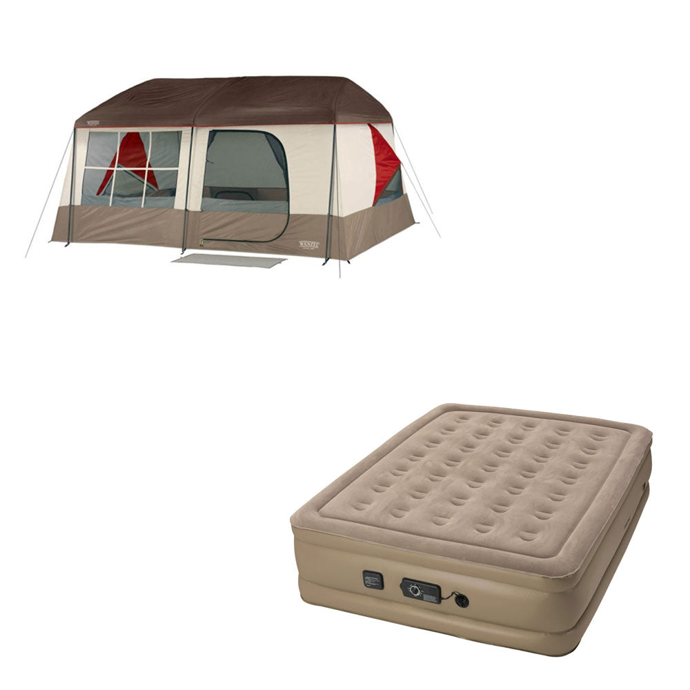 Wenzel 36423 Kodiak Camping 9 Person Family Cabin Tent w/ Insta-Bed Raised Queen