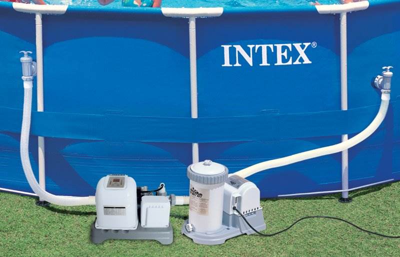 Intex 1500 GPH Filter Pump & Krystal Clear Saltwater Pool Chlorinator w/ GFCI