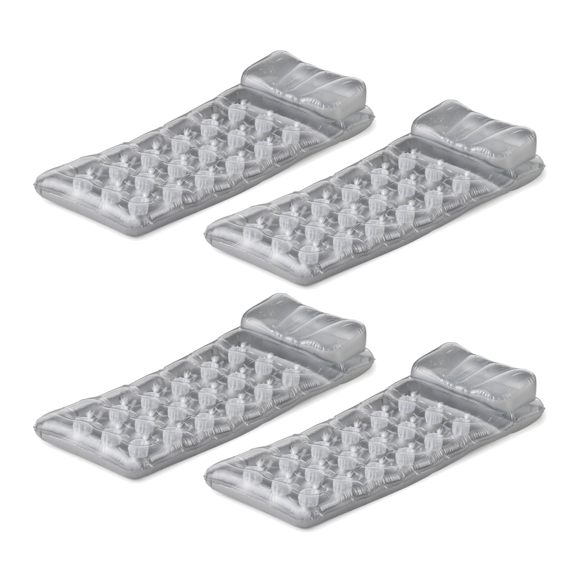 Intex 18-Pocket Mattress Suntanner Pool Lounger w/ Headrest (4 Pack) | 58894EP