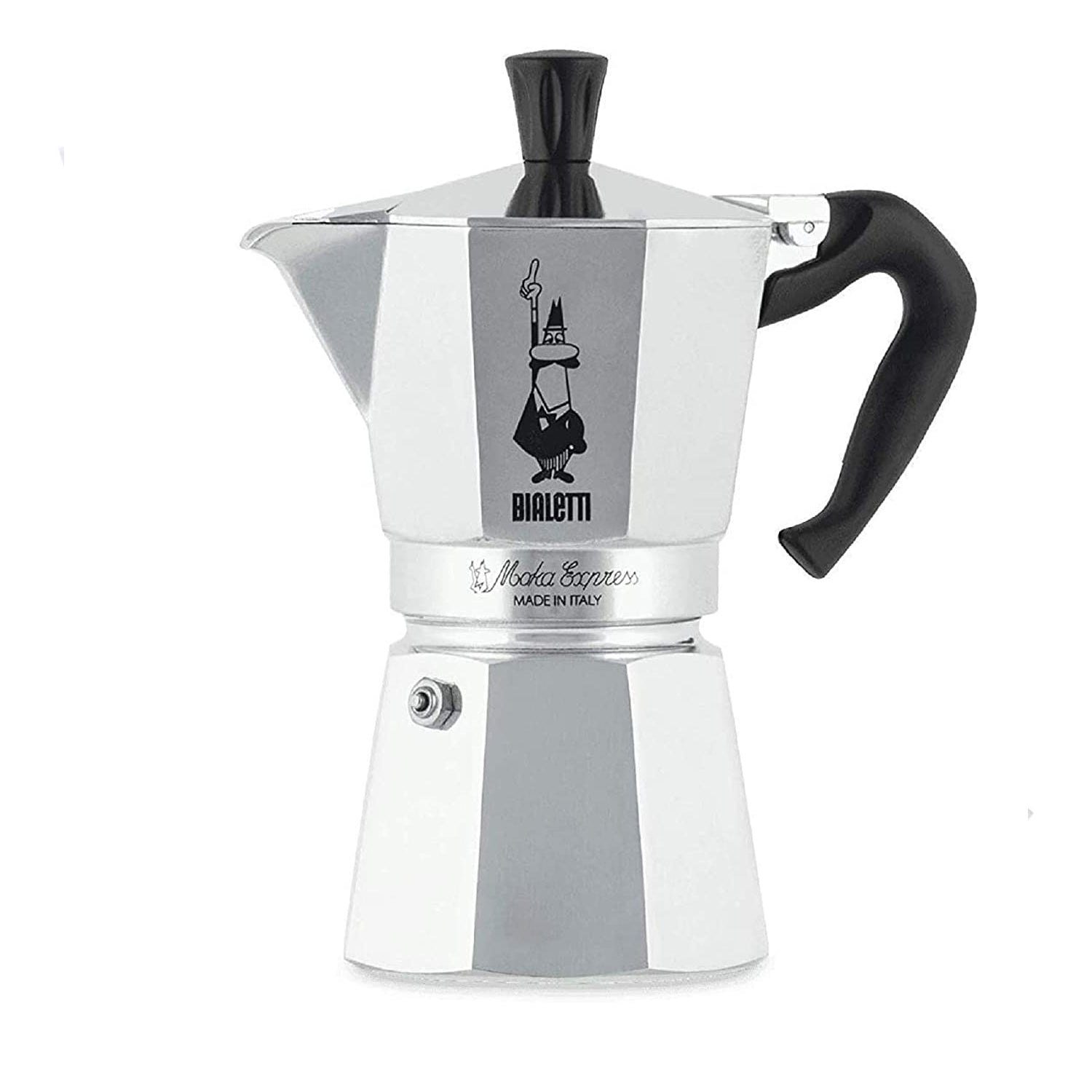 Bialetti Aluminum 6 Cup Stovetop Steamer Espresso Coffee Maker Brewer, Silver
