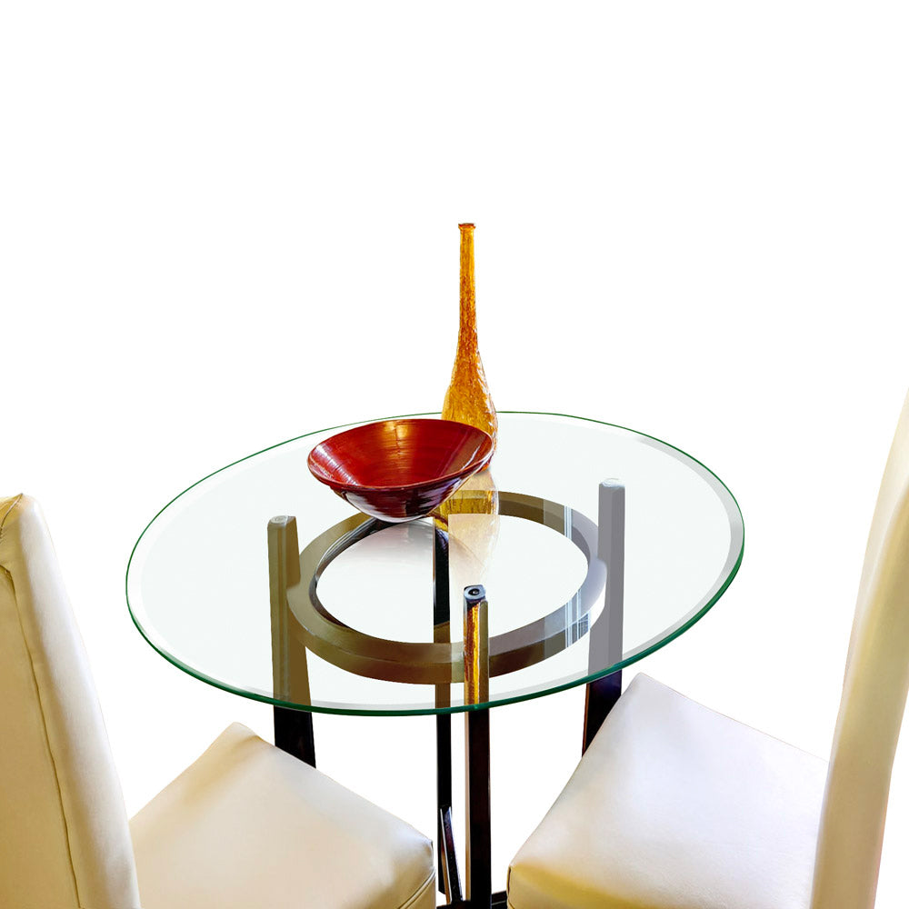 Dulles Glass 36" Round 1/2 In Thick Glass Table Top with Beveled Edge (Open Box)